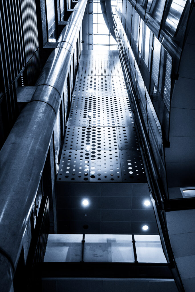 The permanent physical barriers at the Bahen Centre for Information Technology block the fourth through eighth floors.